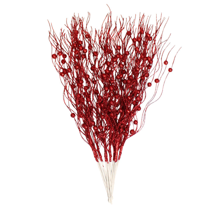 Unisex decorative deco branch with star and berry appliqués, flexible branch structure Kalsten
