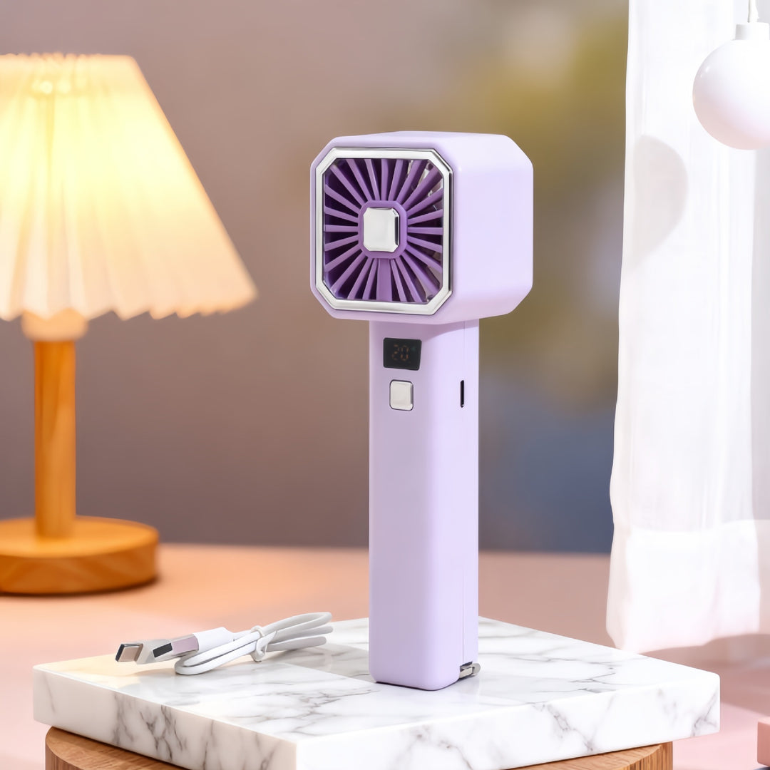 Women's Portable Handheld Fan with Digital Control Kalsten