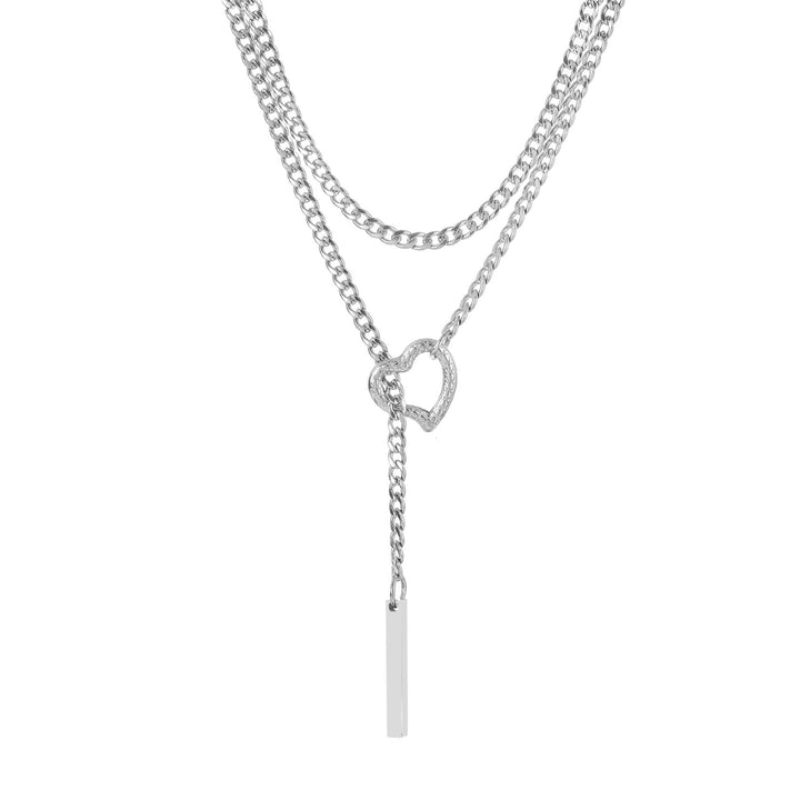 Double Layered Heart Pendant Necklace Kalsten