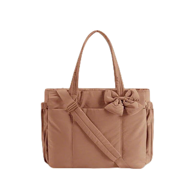 Practical tote bag with retractable shoulder strap and fashionable bow Kalsten