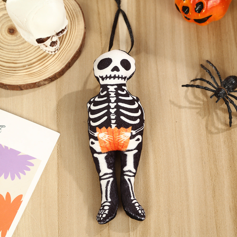 Cute Halloween Pumpkin Plush Decoration Pendant with Tulle