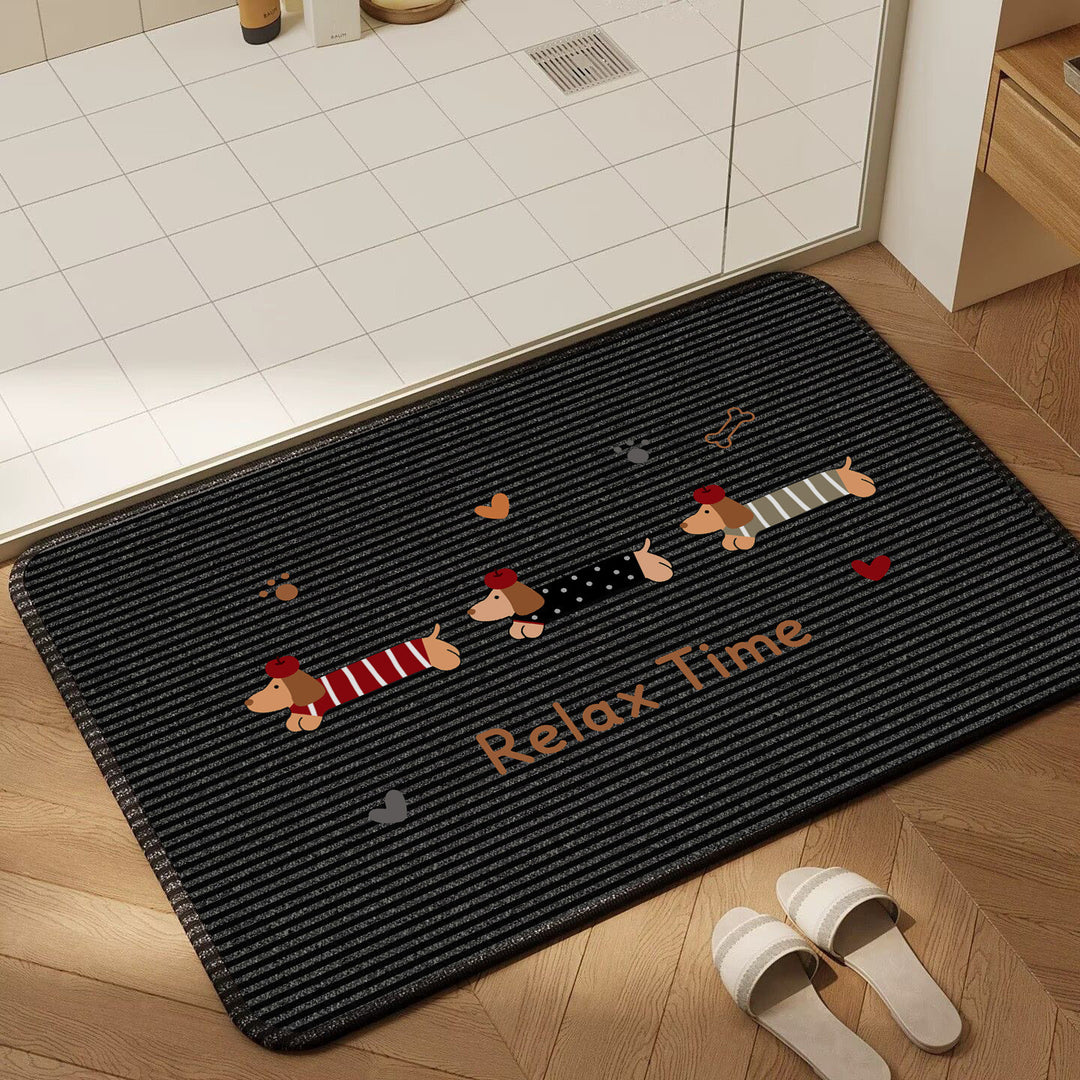 Playful Dog-Themed Bath Mat Kalsten
