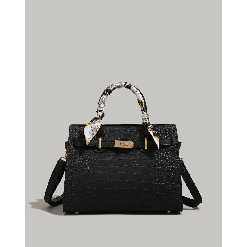 Textured Crocodile-Patterned Handbag Kalsten