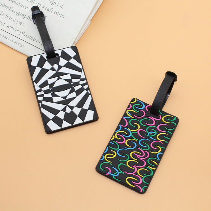 Unisex Luggage Tag with Modern Geometric Design Kalsten