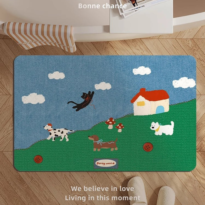 Playful Cartoon Character Area Mat Kalsten