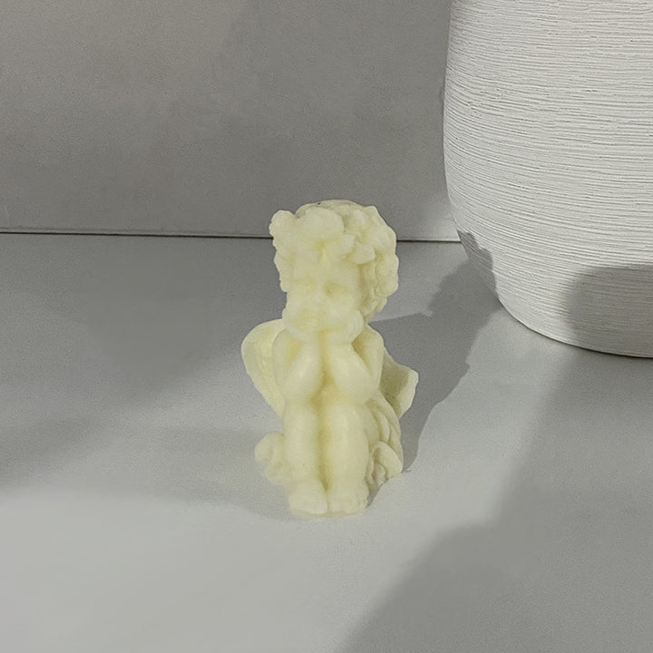Hand-Poured Sculptural Cherub Angel Decorative Wax Candle