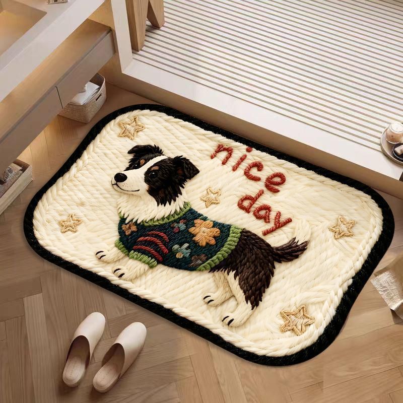 Cute Cartoon Dog-Themed Bath Mat