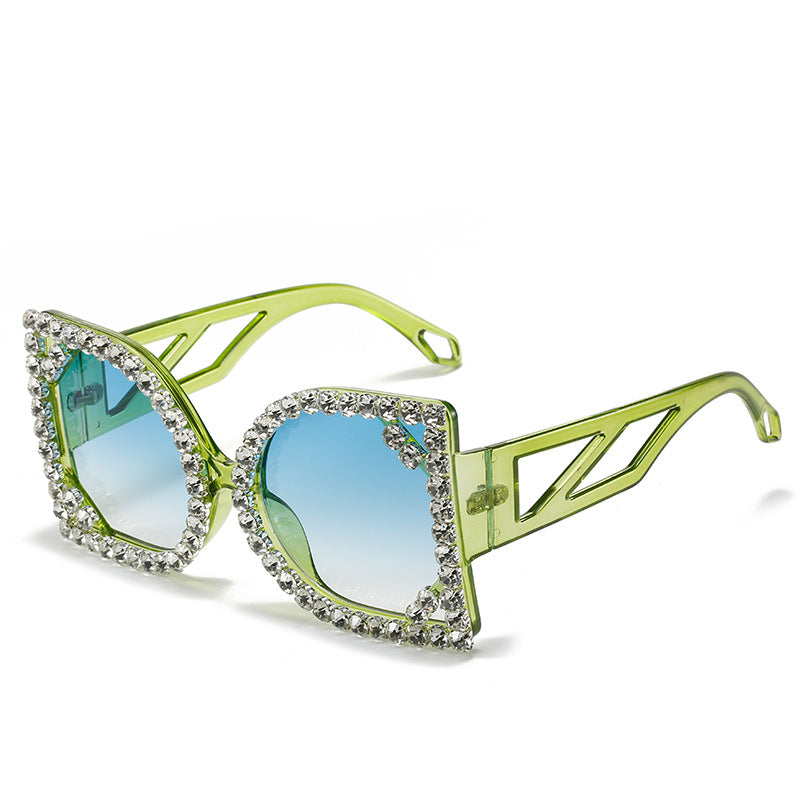 Statement Rhinestone-Embellished Hexagonal Sunglasses Kalsten