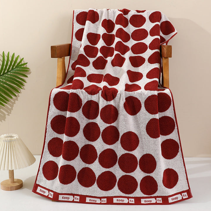Cozy Terry Bath Towel with Stylish Polka Dot Design Kalsten