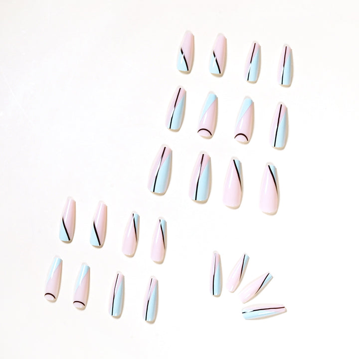 Artistic acrylic nails with geometric design Kalsten