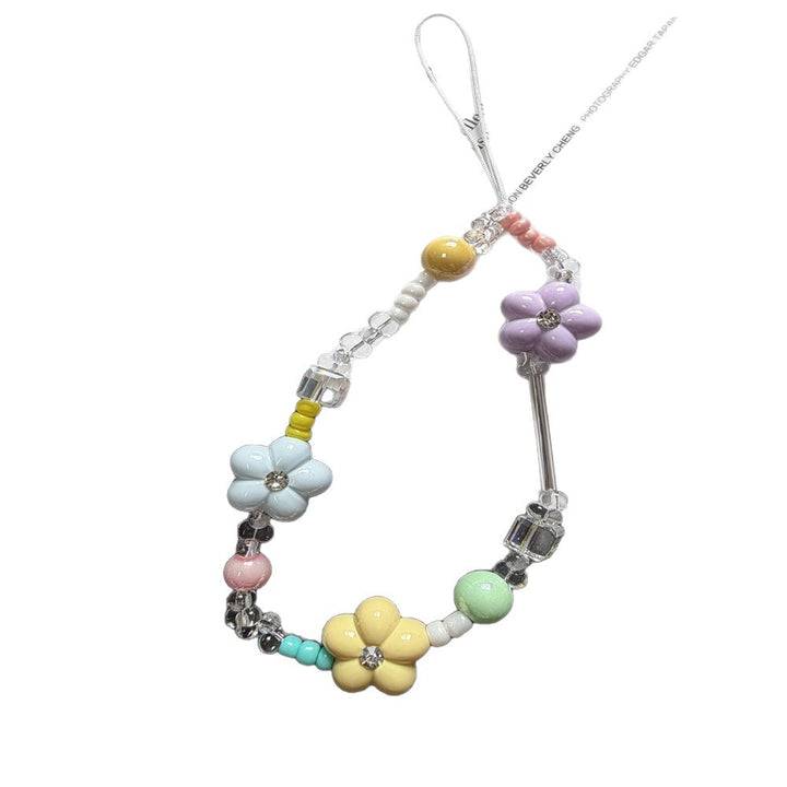 Flower-Themed Beaded Phone Lanyard Kalsten