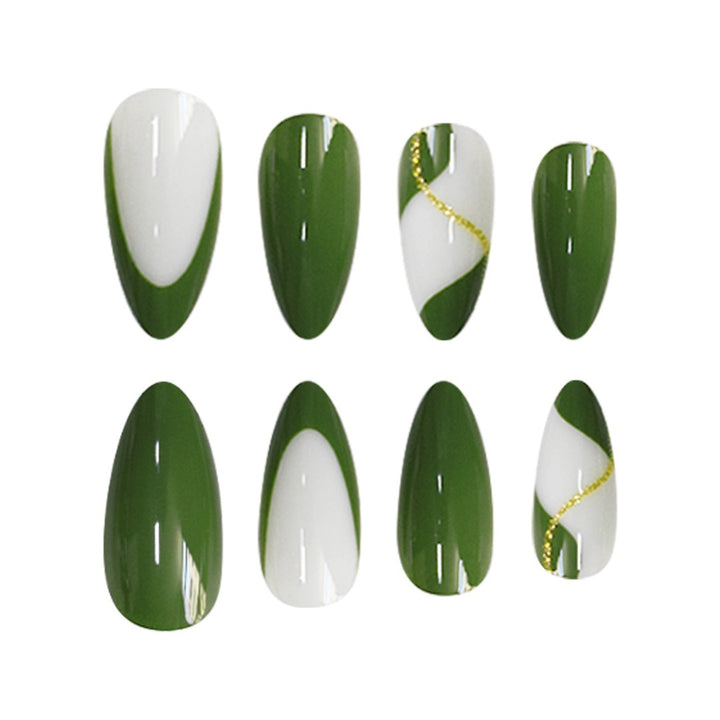 Elegant Stiletto Press-On Nail Extensions with Artistic Design Kalsten