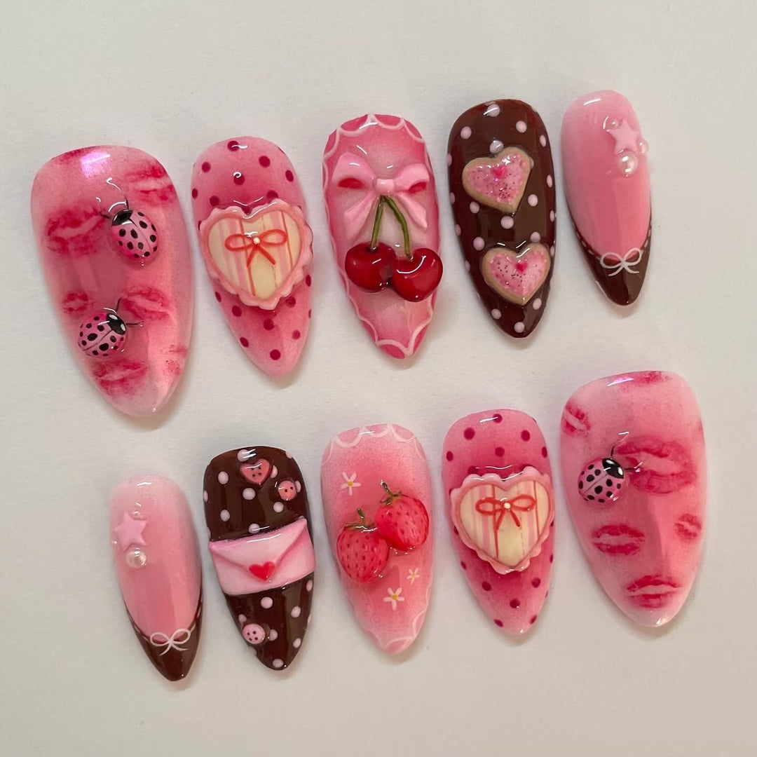 Romantic Themed Press-On Nail Set Kalsten
