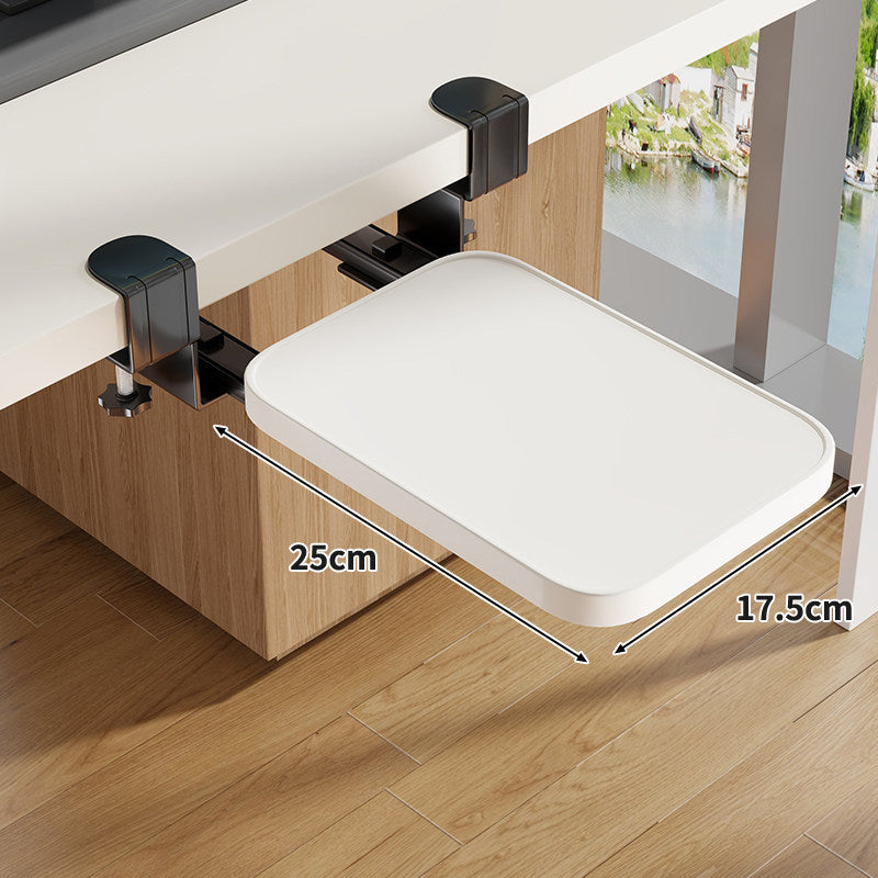 Clamp-Mounted Under-Desk Adjustable Bamboo Keyboard Tray