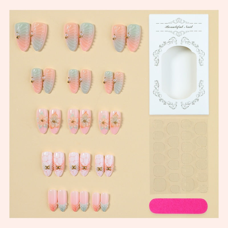 Artifical Nail Collection with Delicate Floral Patterns Kalsten