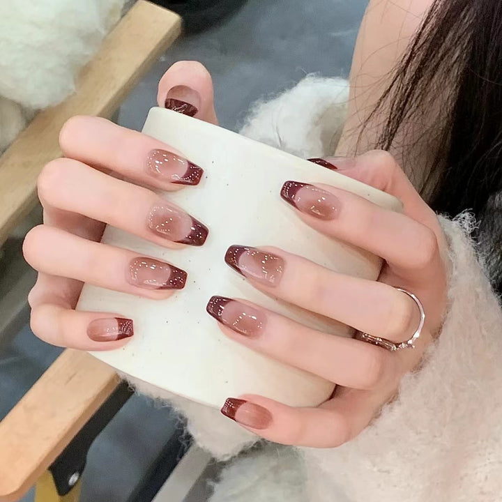 Ombre French Tip Press-On Nails Kalsten