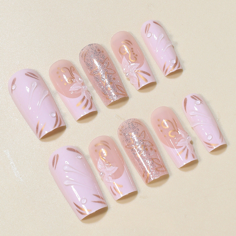 Decorative Long Press-On Nail Art Set Kalsten