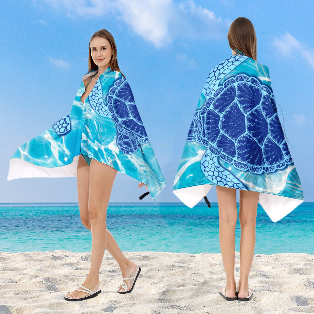 Hooded sun tent for the beach with creative mandala design Kalsten