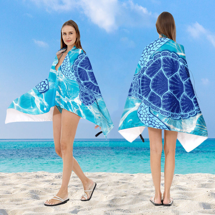 Hooded sun tent for the beach with creative mandala design Kalsten
