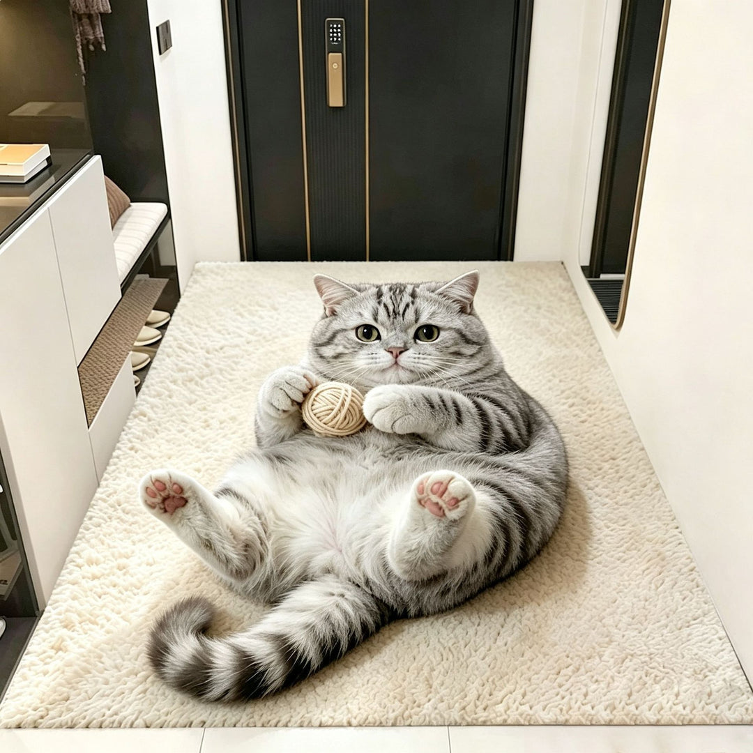 Cat-Themed Plush Area Rug