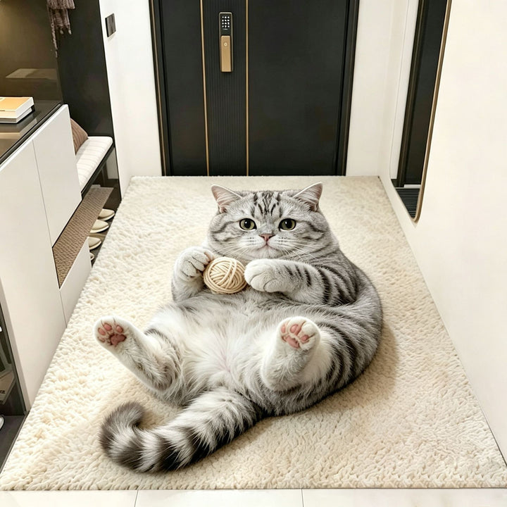 Cat-Themed Plush Area Rug