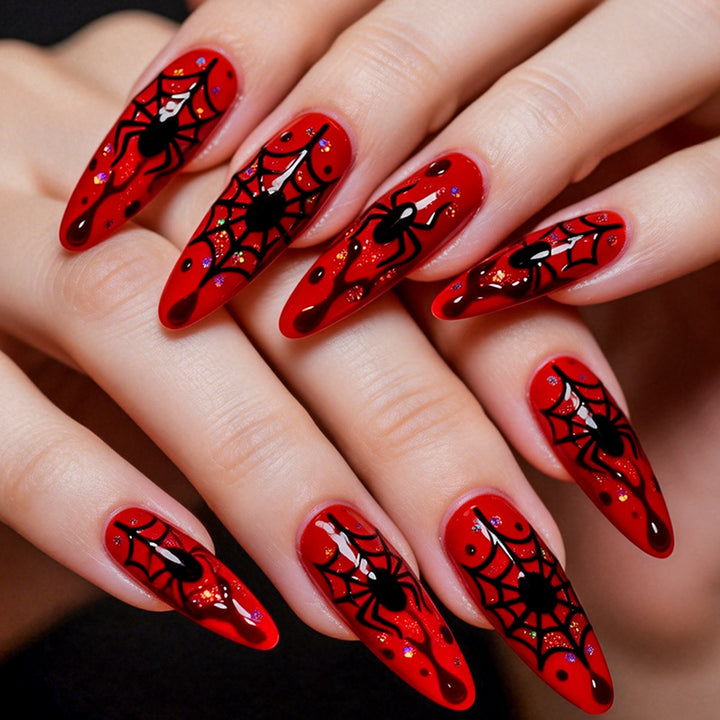 Halloween-Themed Poisonous Spider Press-On Nails Kalsten