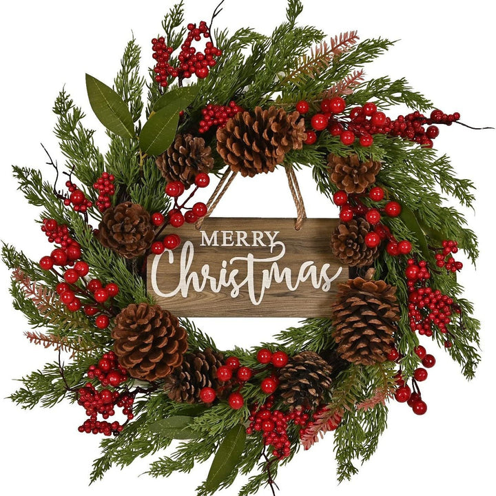 Festive Pine Cone Christmas Wreath