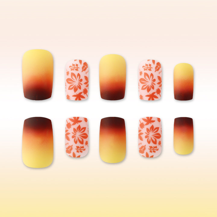 Artistic Gradient Floral Nail Design Kalsten