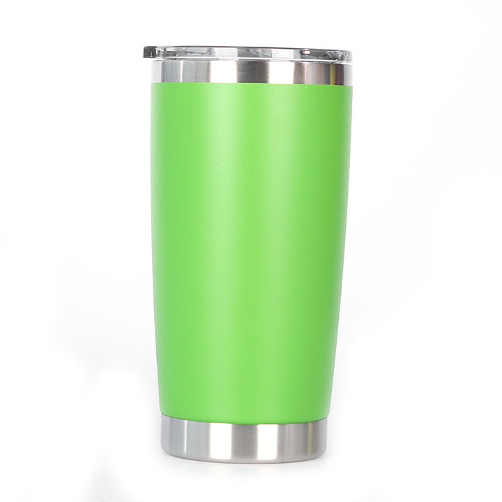 Ergonomic Tapered Insulated Stainless Steel Travel Tumbler With Clear Press-Fit Lid And Non-Slip Base