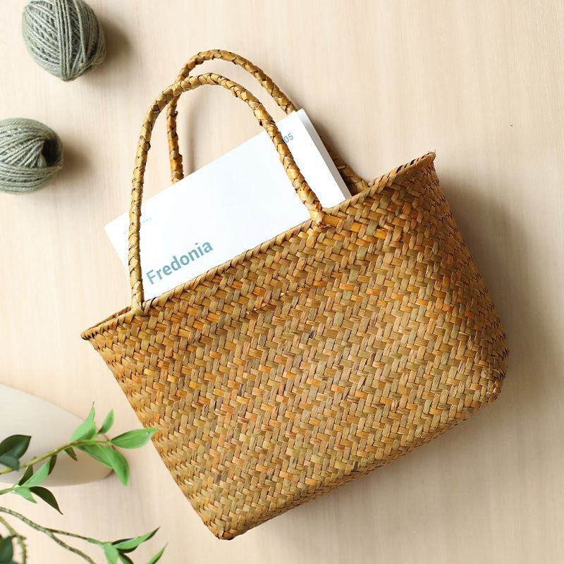 Woven Straw Shopping Basket Kalsten