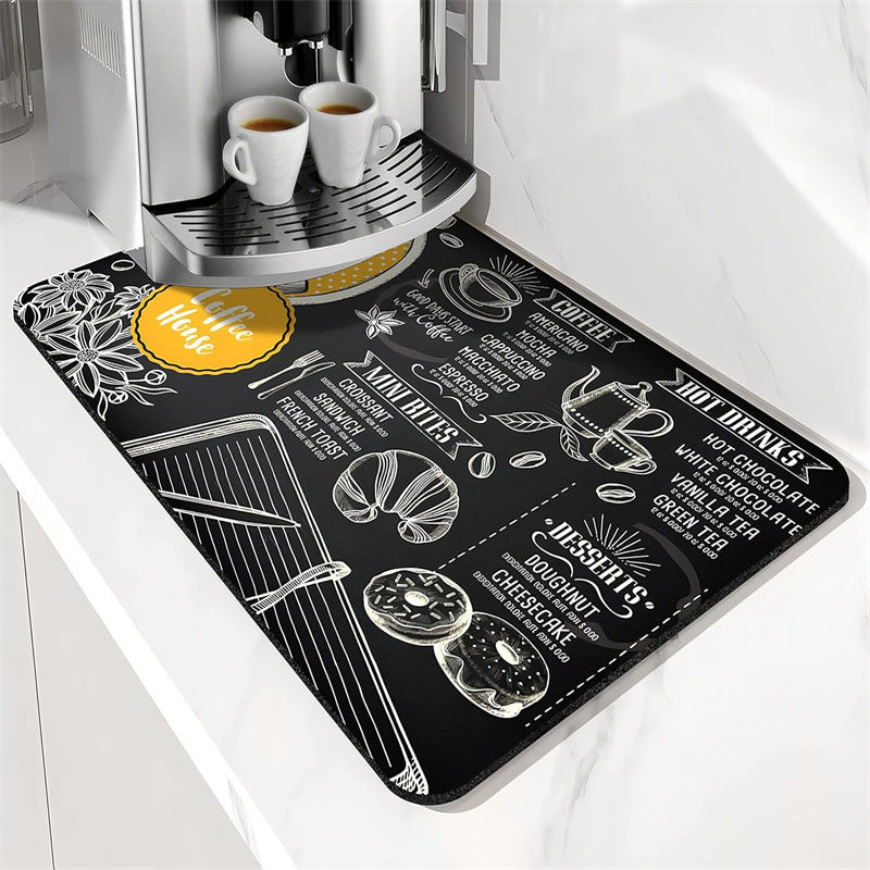 Coffee-Themed Kitchen Floor Mat
