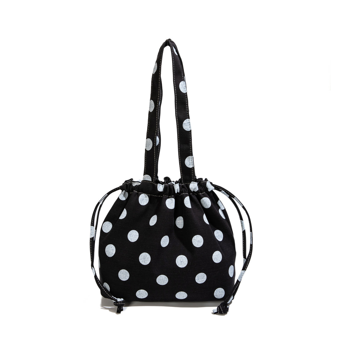 Cute Drawstring Dot Pattern Tote Bag