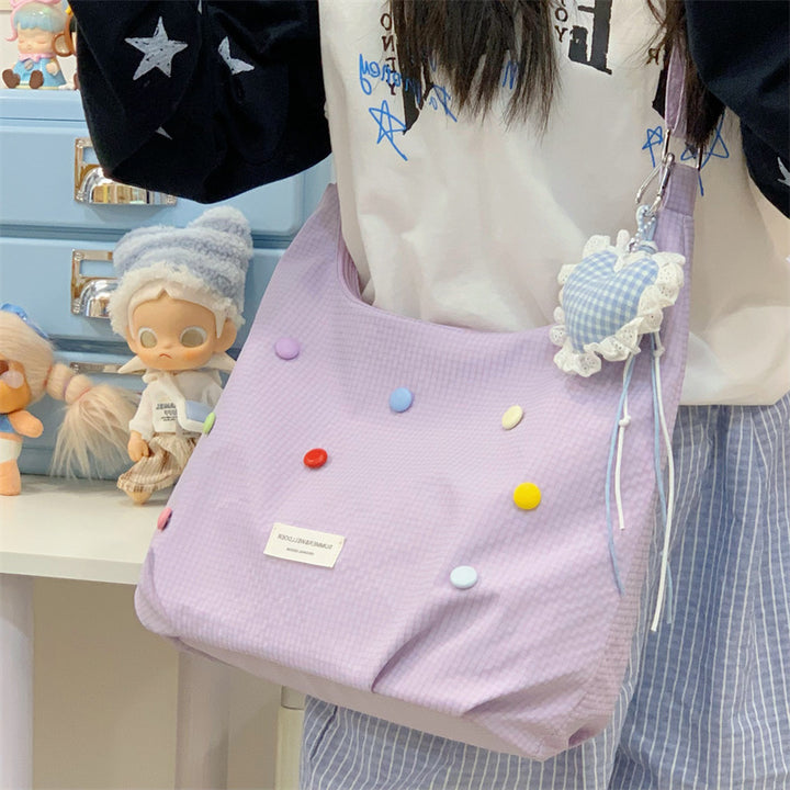 Casual Pop-Embellished Hobo Bag Kalsten