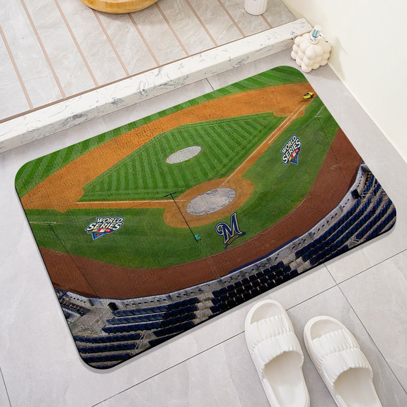 Baseball Theme Bath Mat