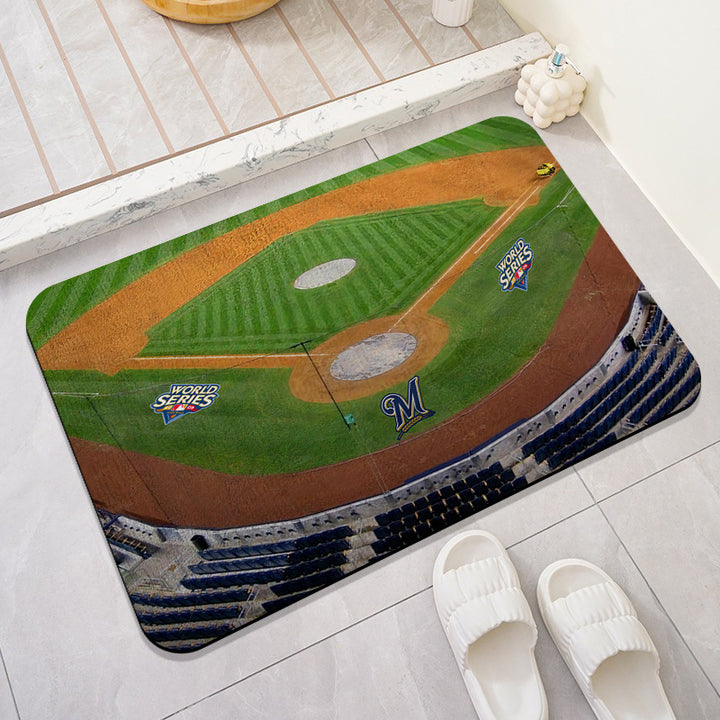 Baseball Theme Bath Mat