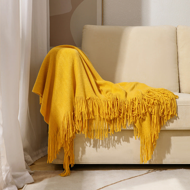 Luxurious Plush Fringe Throw Blanket