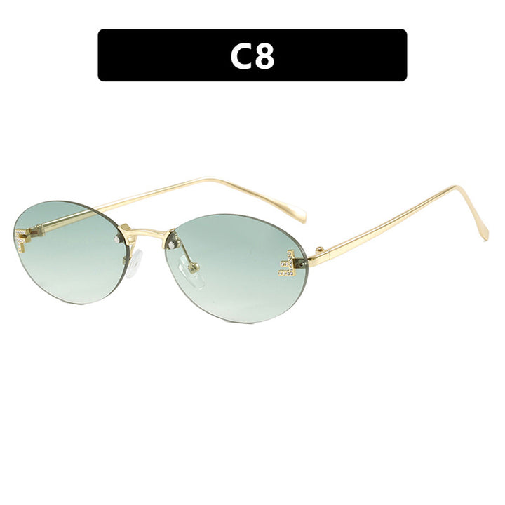 Women's fashionable sunglasses with elegant mirrored lens front and delicate metal frame Kalsten