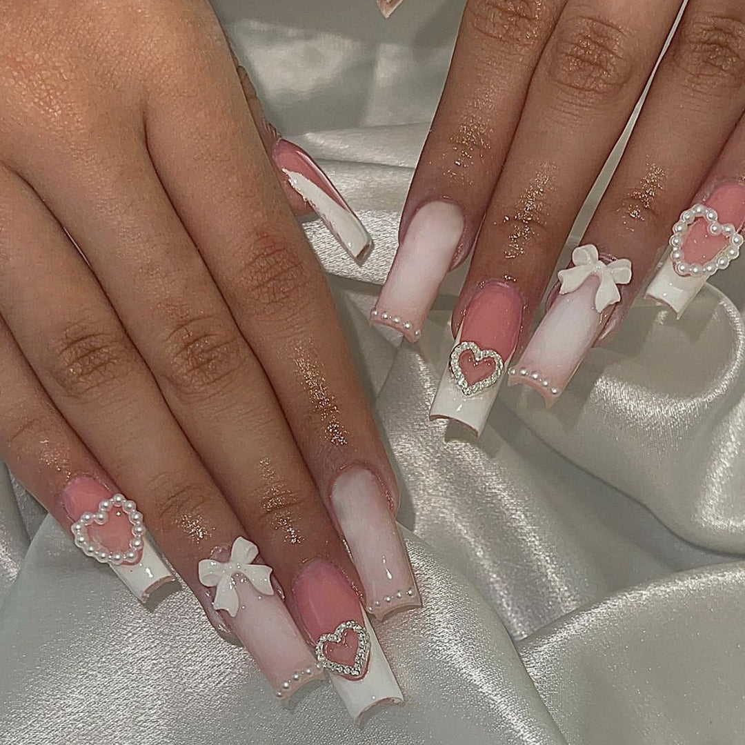 Decorative 3D Heart and Bow Nail Art Kalsten