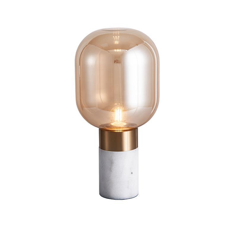Contemporary Glass Table Lamp with Metallic Base