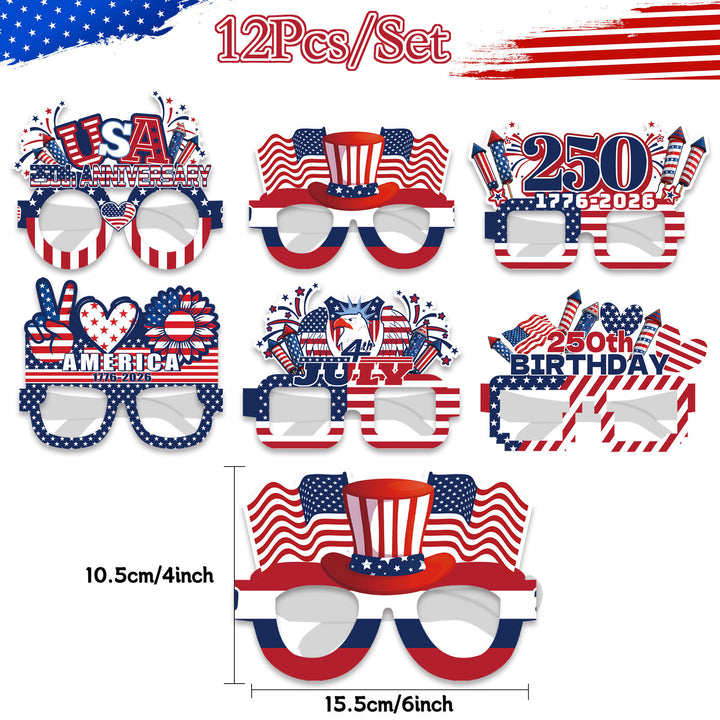 Unisex nan extravagant party glasses made of sturdy cardboard with alternating party motifs Kalsten