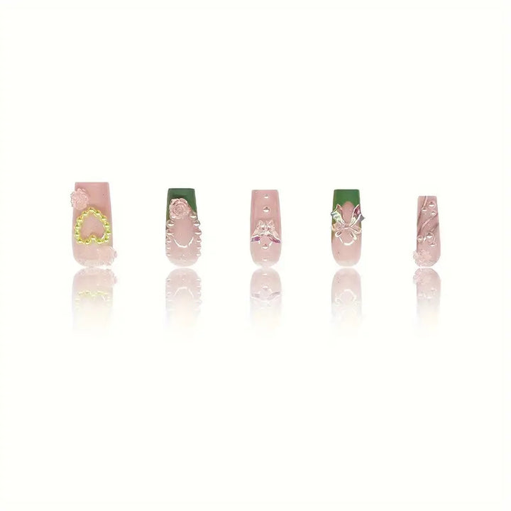 Decorative Acrylic Floral Press-On Nail Art Kalsten
