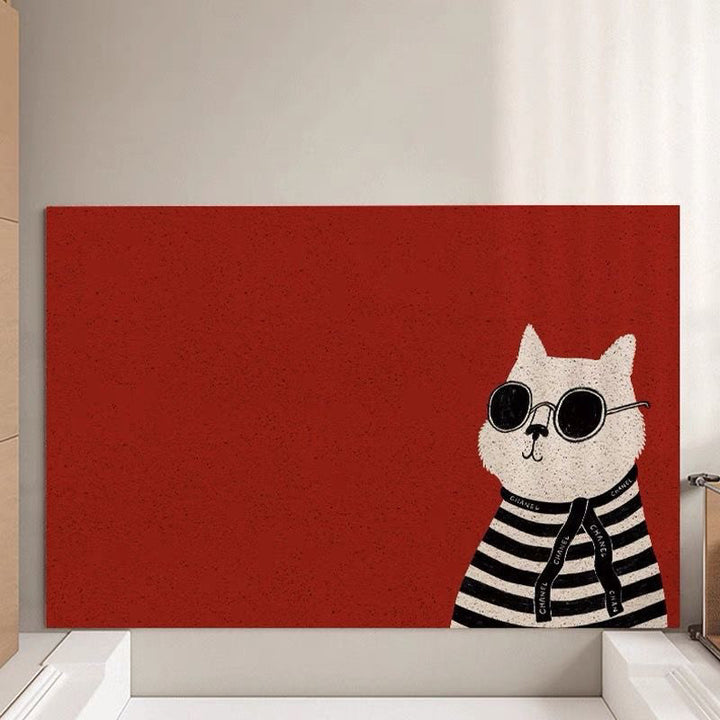 Cartoon Cat-Themed Entrance Mat Kalsten