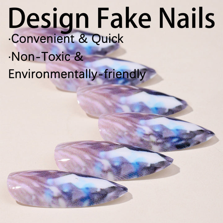 Stylish artificial nail set with glittering ombre effect Kalsten
