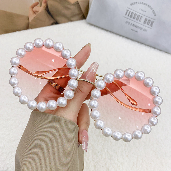 Women's designer sunglasses with pearl-embellished frame Kalsten