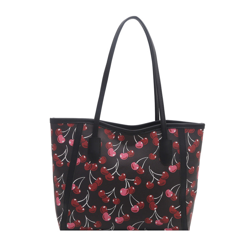 Cherry-Print Tote Bag