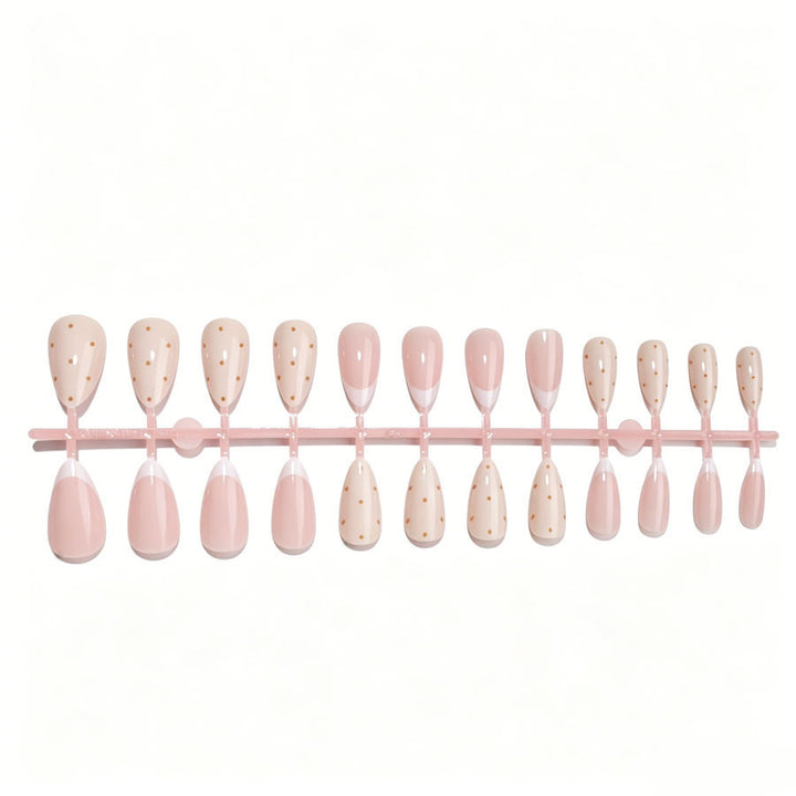 Artificial nail set with elegant gradients and fine dots Kalsten