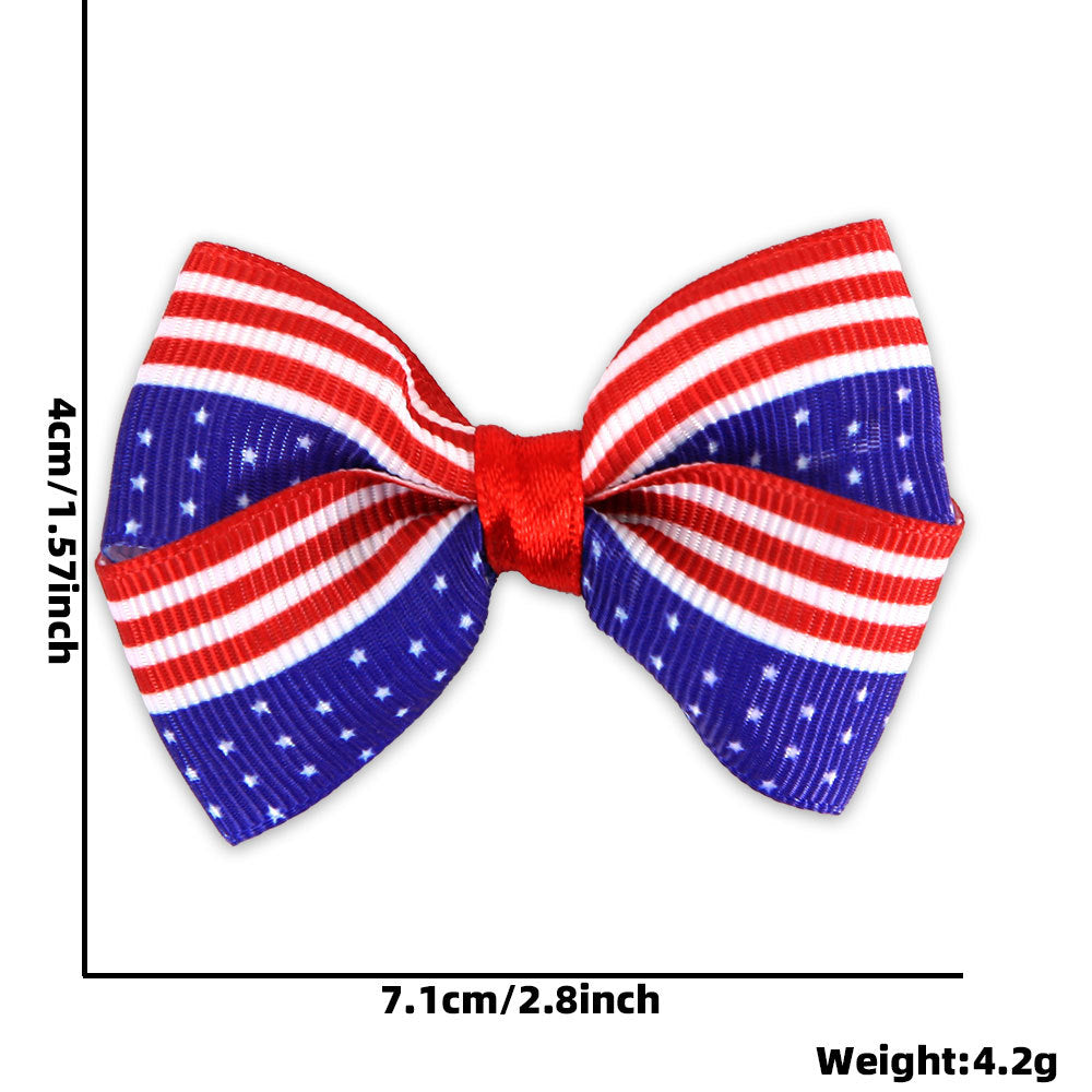 Ladies small pleated hair bow made of grosgrain ribbon with medium knot and mini alligator clip Kalsten