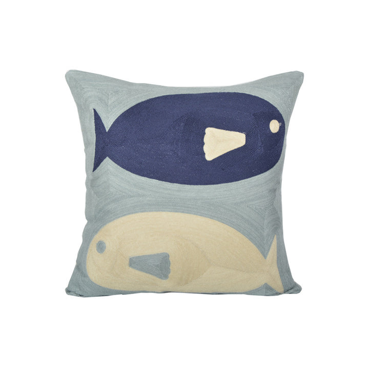 Cushion with artistic starfish pattern