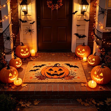Halloween Themed Welcome Mat for Home Entrance