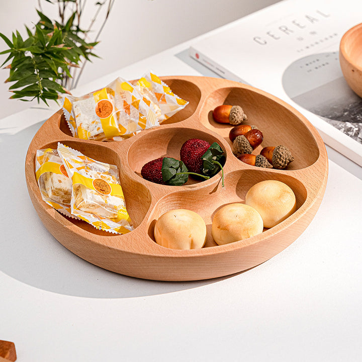 Elegant Beef Serving Plate with Four Compartments Made of High-Quality Wood Kalsten